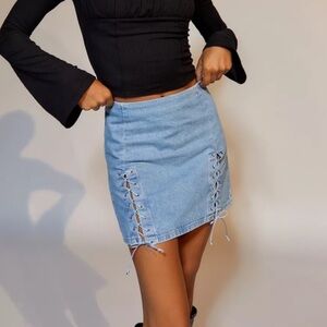 NWT URBAN OUTFITTERS BDG Rebecca Lace- Up Denim Skirt